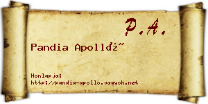 Pandia Apolló névjegykártya